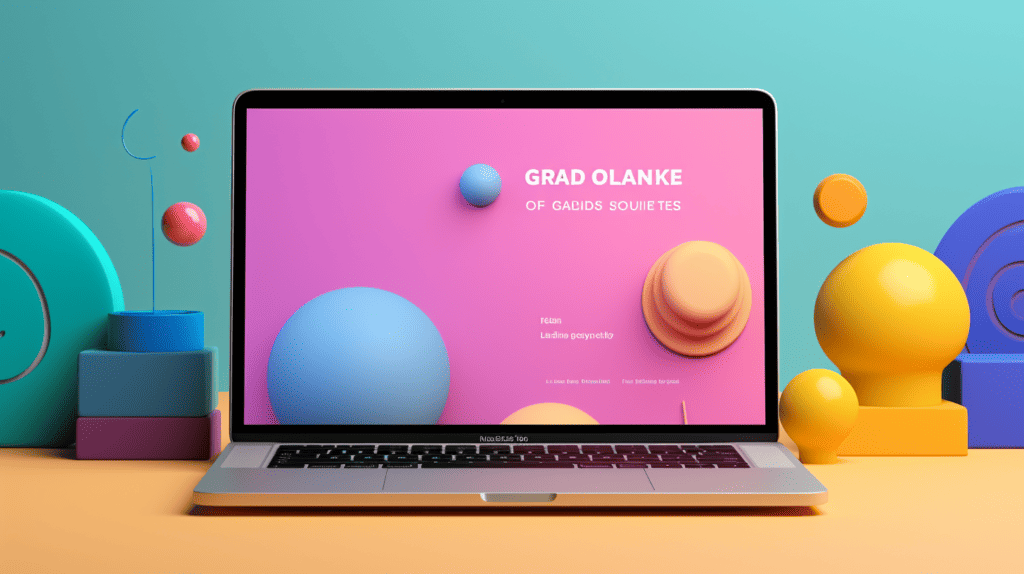 Landing page on a laptop
